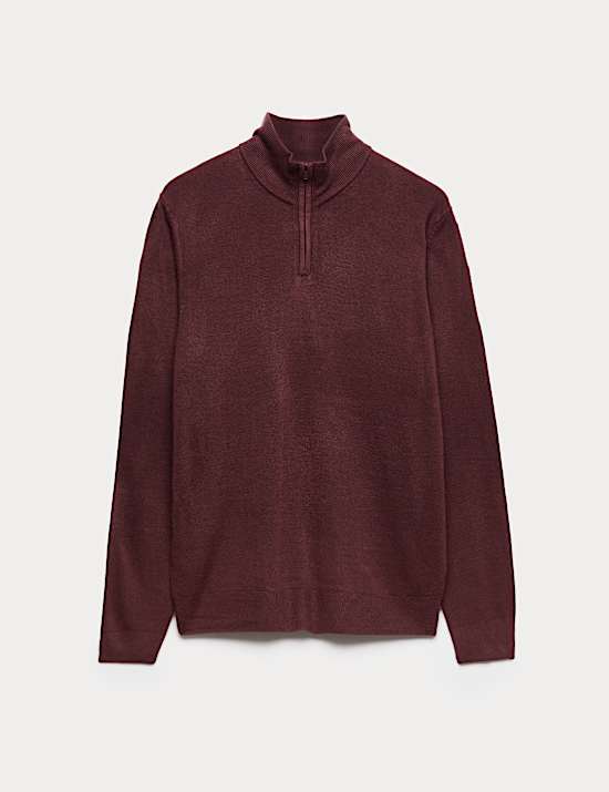 Cashmilon™ High Neck Half Zip Jumper