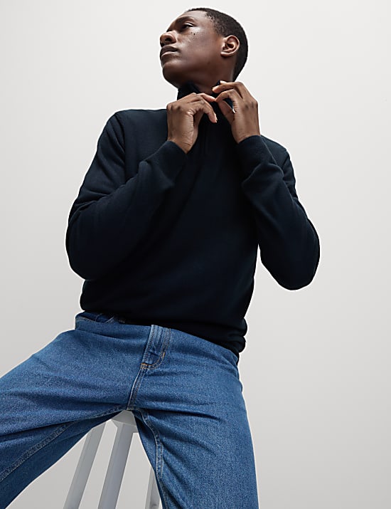 Cashmilon™ High Neck Half Zip Jumper