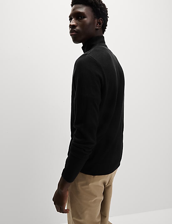 Jumper Leher Tinggi Ritsleting Pendek Cashmilon™