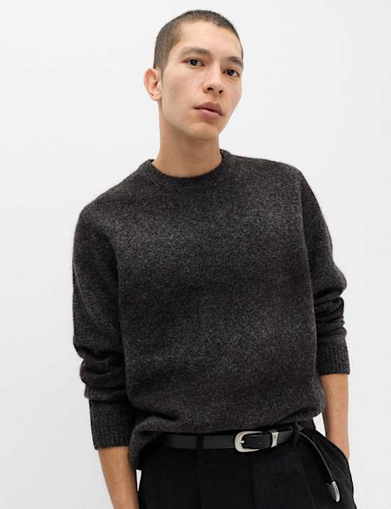 Relaxed Ombre Crew Neck Jumper with Wool