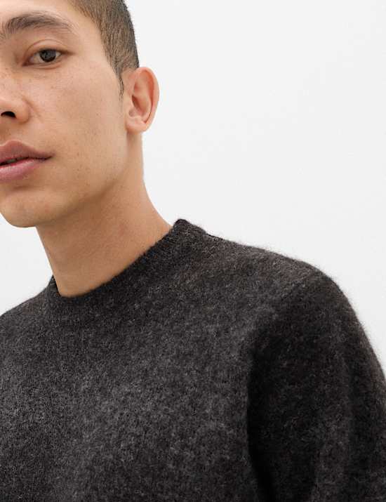 Relaxed Ombre Crew Neck Jumper with Wool