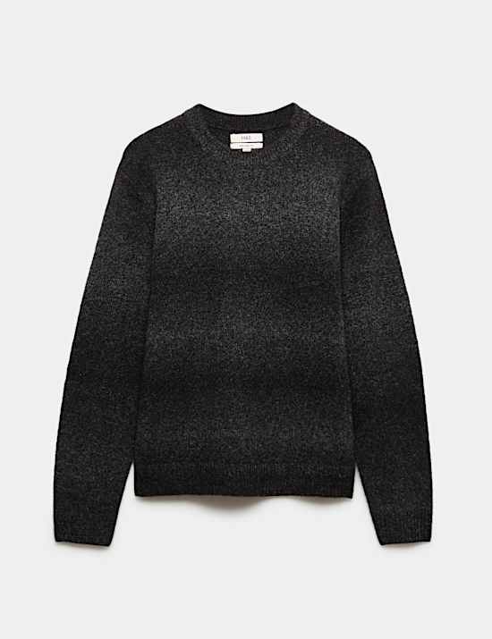 Relaxed Ombre Crew Neck Jumper with Wool