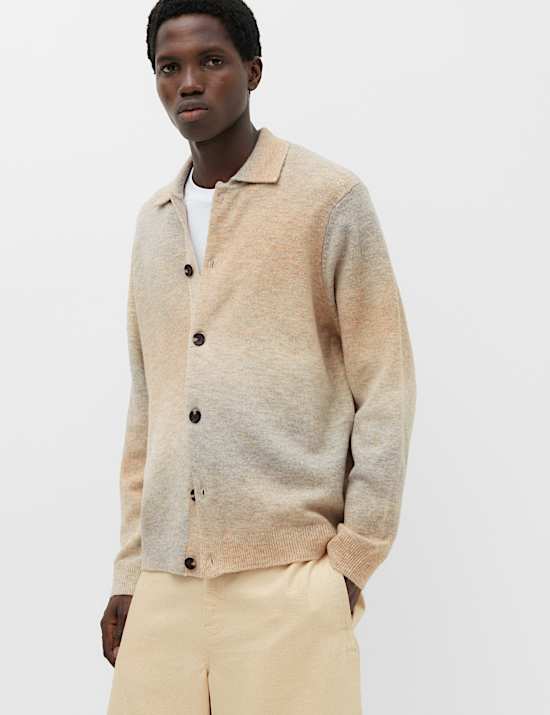 Cardigan confortable boutonn&eacute; &agrave; motif d&eacute;grad&eacute;