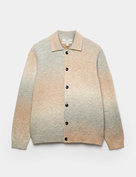 Cardigan confortable boutonn&eacute; &agrave; motif d&eacute;grad&eacute;