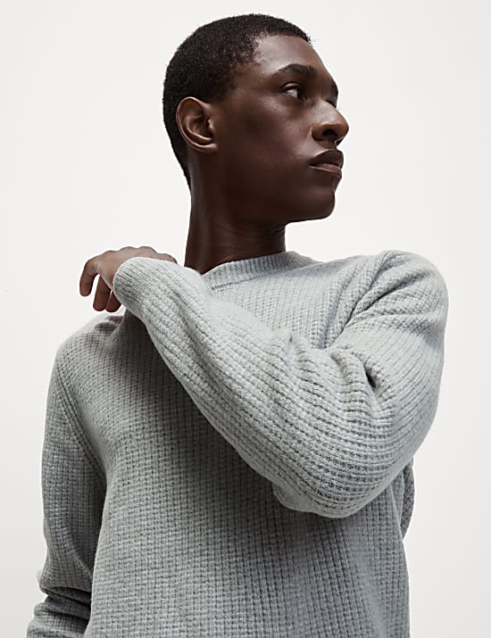 Superweicher Pullover mit Rundhalsausschnitt und Wollanteil