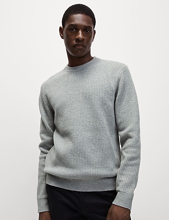 Superweicher Pullover mit Rundhalsausschnitt und Wollanteil