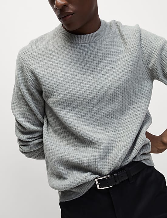Superweicher Pullover mit Rundhalsausschnitt und Wollanteil
