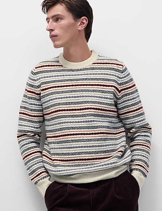Supersoft Fair Isle Crew Jumper with Wool