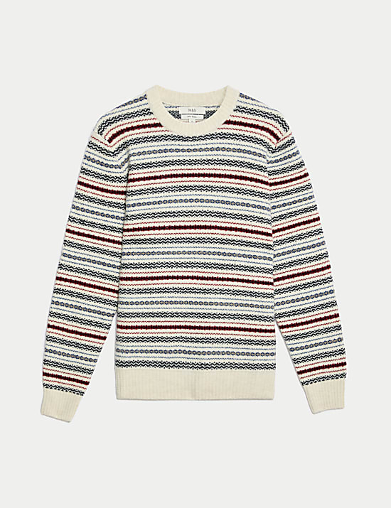 Supersoft Fair Isle Crew Jumper with Wool