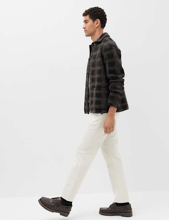 Checked Button Through Knitted Jacket