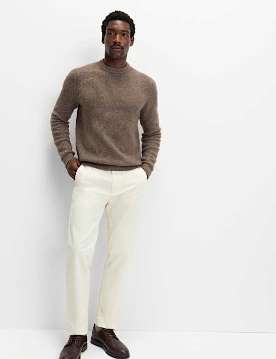 Supersoft Ribbed Crew Neck Jumper with Wool