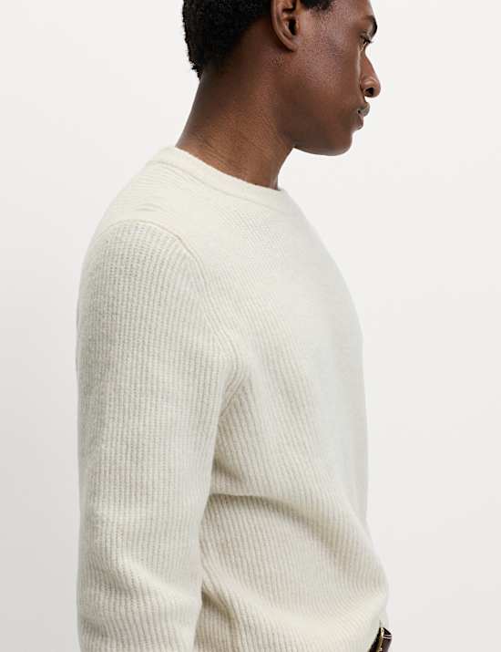 Supersoft Ribbed Crew Neck Jumper with Wool