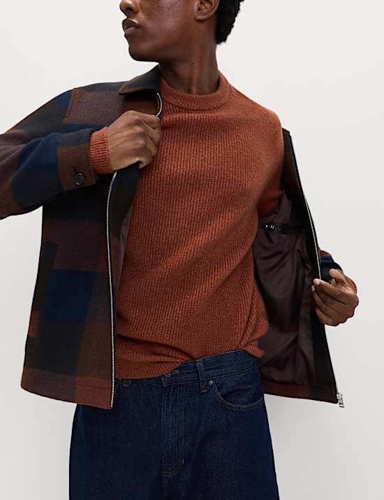 Pull ultra-doux c&ocirc;tel&eacute; &agrave; col rond avec laine