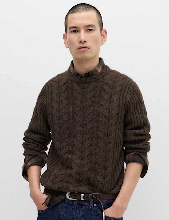 Cable Knit Crew Neck Jumper