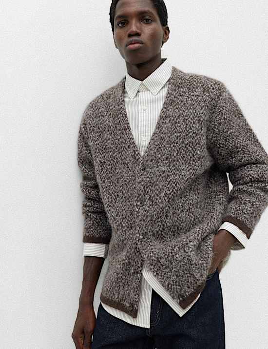 Lofty Relaxed Fit Patterned Cardigan