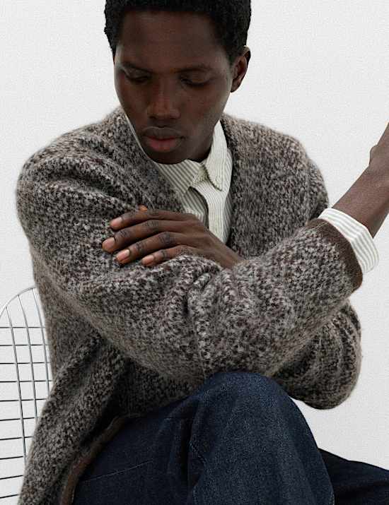 Lofty Relaxed Fit Patterned Cardigan
