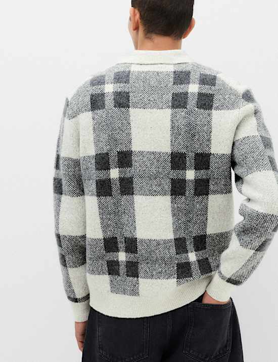 Regular Fit Check Jumper with Wool