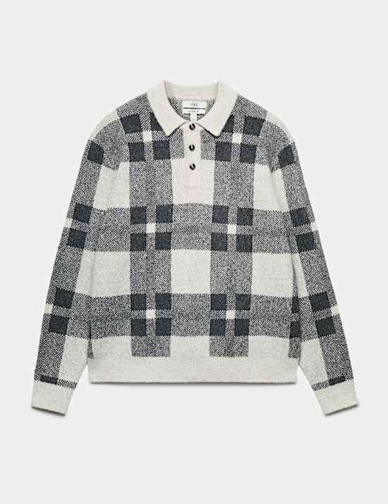 Regular Fit Check Jumper with Wool