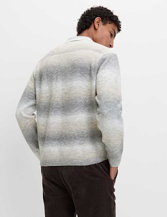 Supersoft Striped Polo Jumper with Wool