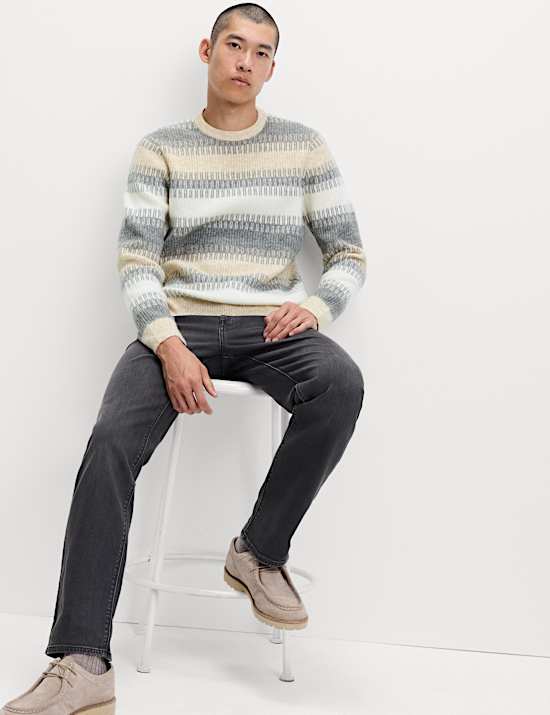 Supersoft Stripe Crew Neck Jumper with Wool
