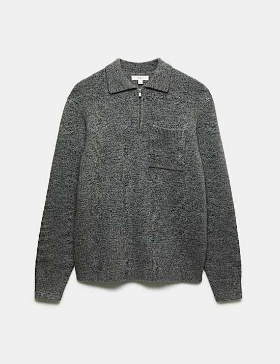 Half Zip Knitted Polo Jumper