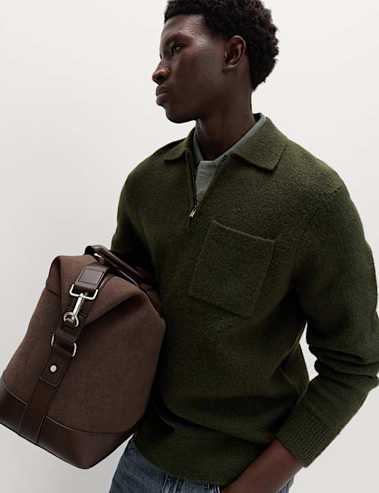 Half Zip Knitted Polo Jumper