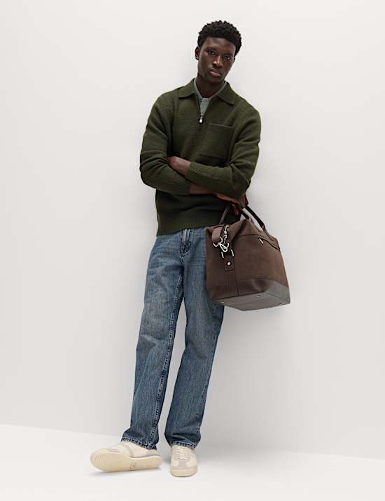 Half Zip Knitted Polo Jumper