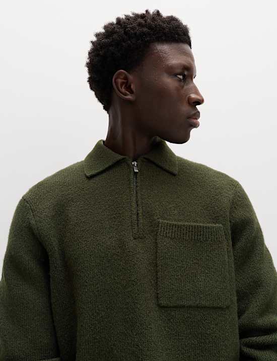 Half Zip Knitted Polo Jumper