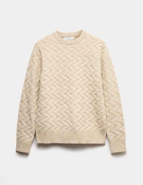 Textured Chevron Hazy Crew Neck Jumper