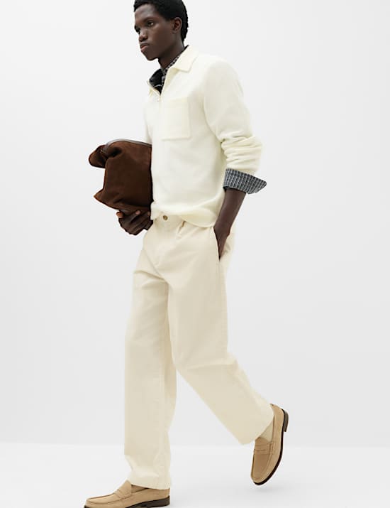 Supersoft Quarter Zip Knitted Polo Shirt