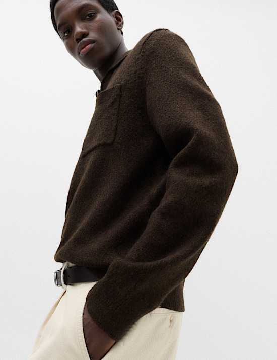 Supersoft Quarter Zip Knitted Polo Shirt
