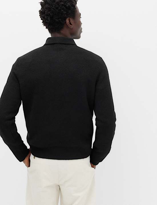 Supersoft Quarter Zip Knitted Polo Shirt