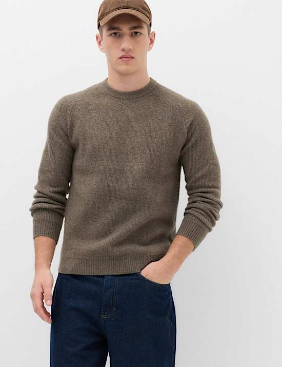 Superweicher Pullover mit Rundhalsausschnitt und Wollanteil