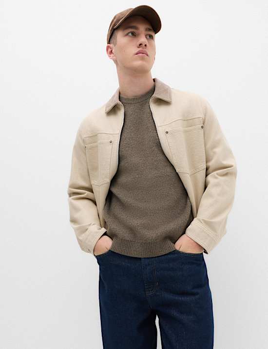 Superweicher Pullover mit Rundhalsausschnitt und Wollanteil