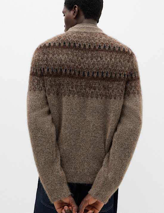 With Wool Fair Isle Crew Neck Jumper