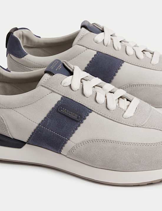 Zapatillas de deporte de piel con cordones