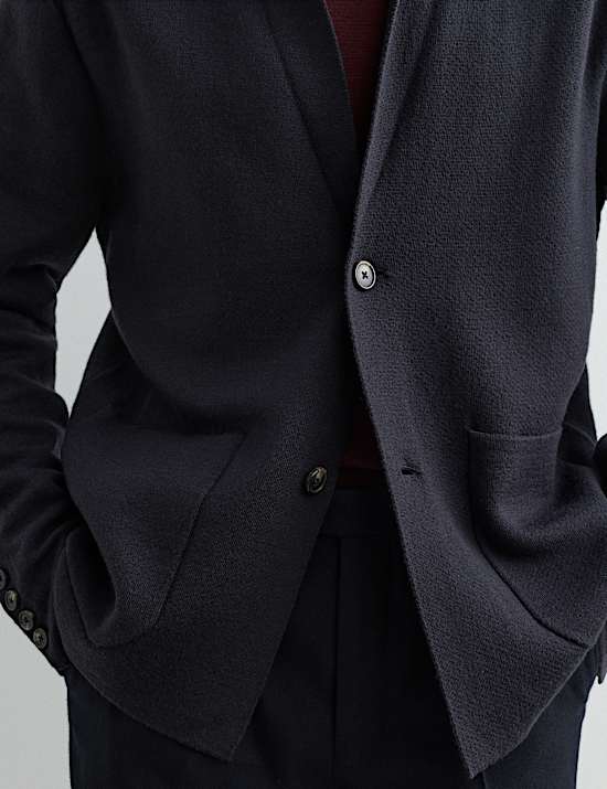 Pure Merino Wool Knitted Blazer