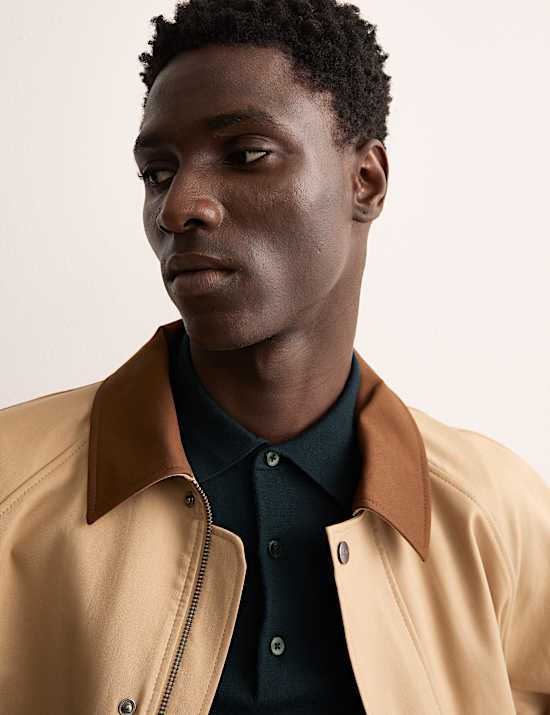 Polo de punto de lana merino con seda