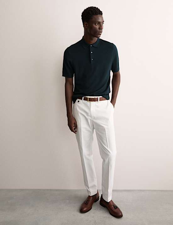 Polo de punto de lana merino con seda