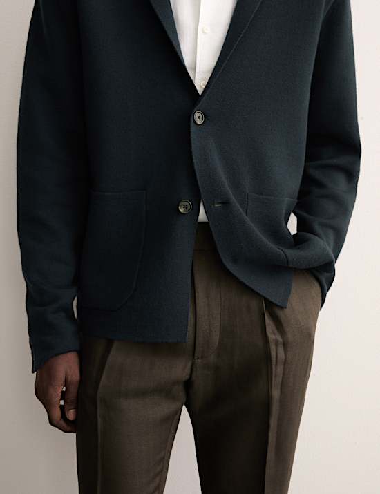 Pure Extra Fine Merino Wool Knitted Jacket