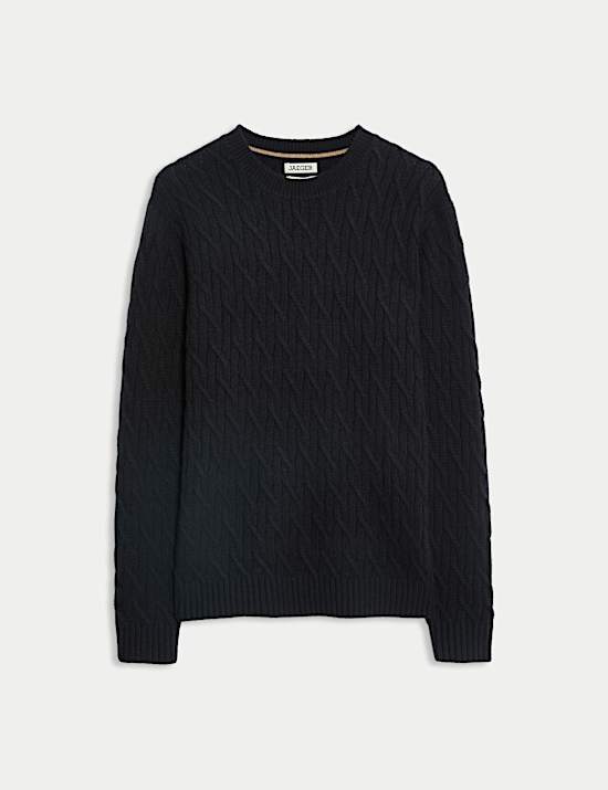 Pure Cashmere Cable Crew Neck Jumper