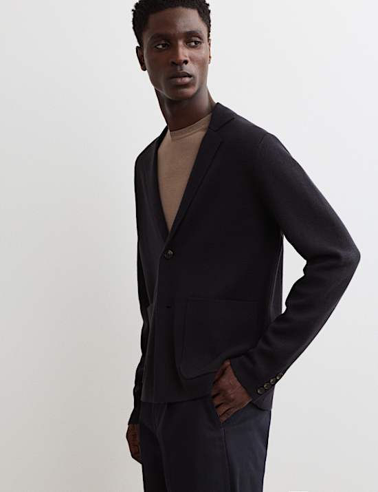 Pure Merino Wool Knitted Blazer