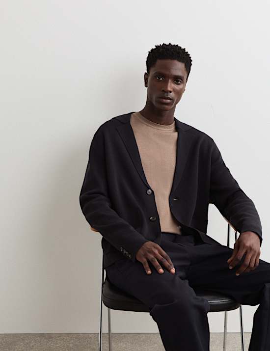 Pure Merino Wool Knitted Blazer