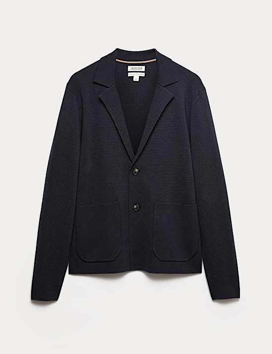 Pure Merino Wool Knitted Blazer