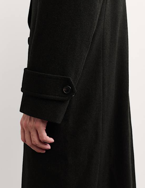 Pure Wool Double Breasted Revere Overcoat