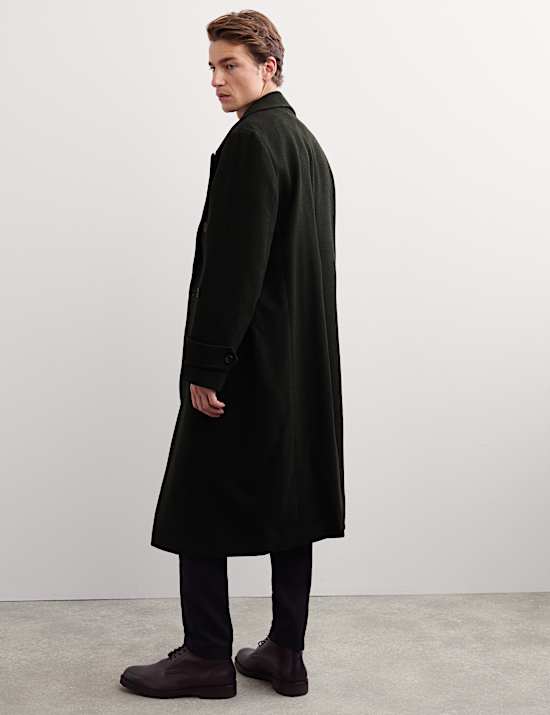 Pure Wool Double Breasted Revere Overcoat