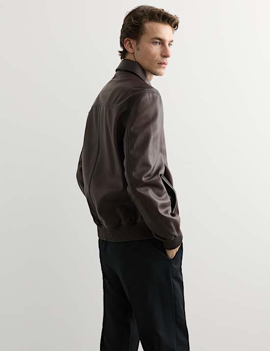 Burnished Leather Harrington Jacket