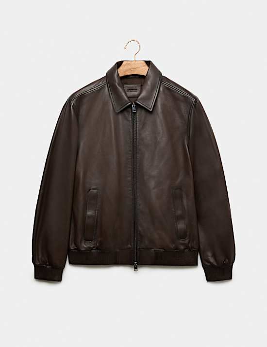 Burnished Leather Harrington Jacket
