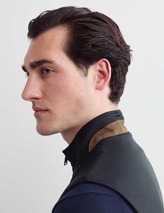Veste sans manches en coton m&eacute;lang&eacute;