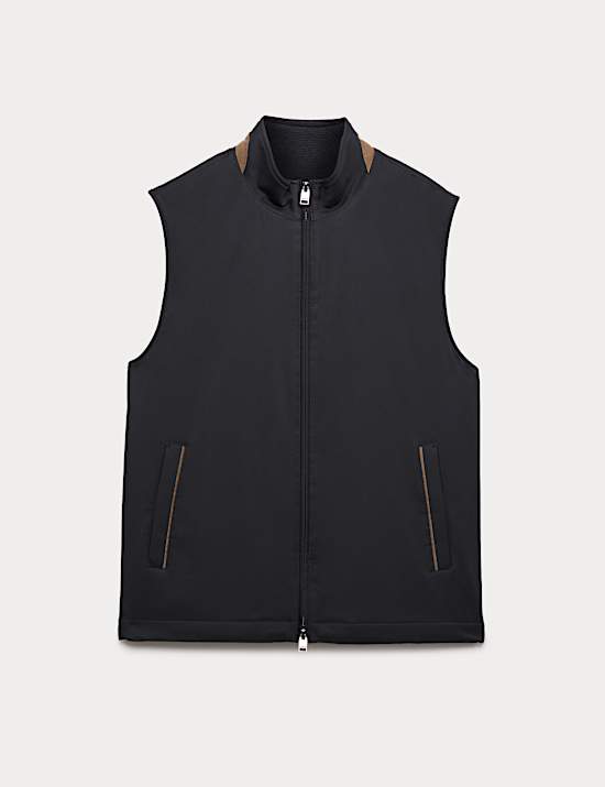 Veste sans manches en coton m&eacute;lang&eacute;